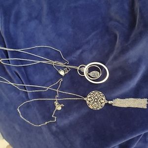 Loft Classic Silver Pendant Necklaces (2)